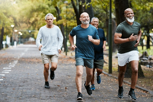 senior citizens running without pain
